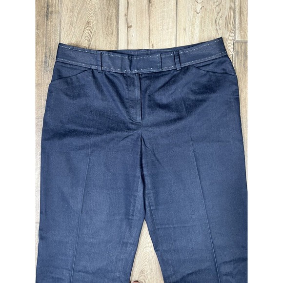 Tahari Pants Womens 12 Blue Boot Cut Mid Rise Flat Front Dress Career Slacks - Picture 5 of 16